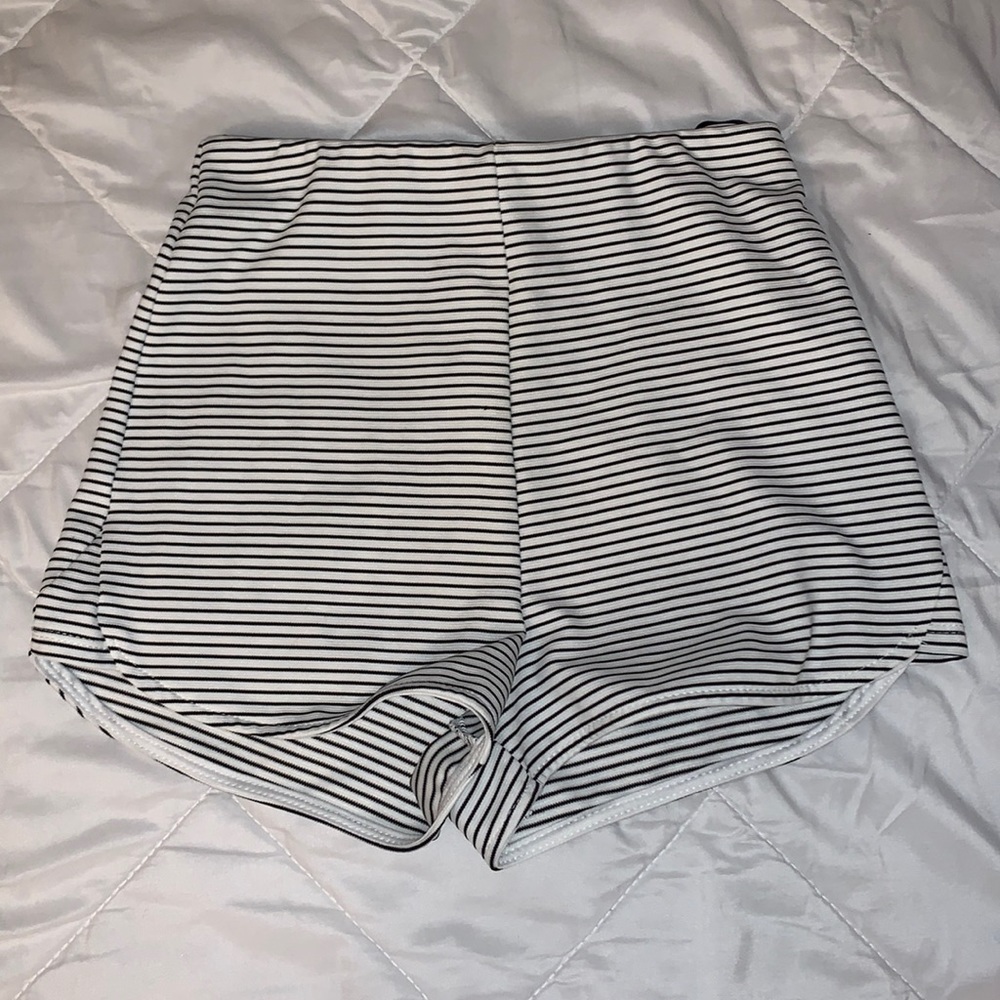 Black/white striped shorts